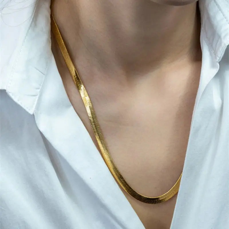 925 Sterling Silver/ 18K Gold Flat Choker